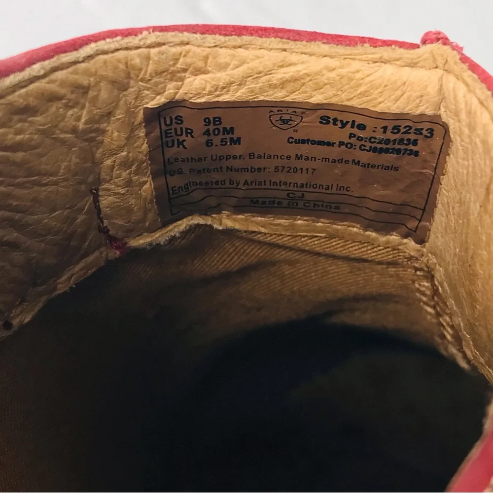 Ariat Women's Size 9B Clogs Red Leather Suede Slip On Comfort Shoes 15253 - Picture 6 of 8